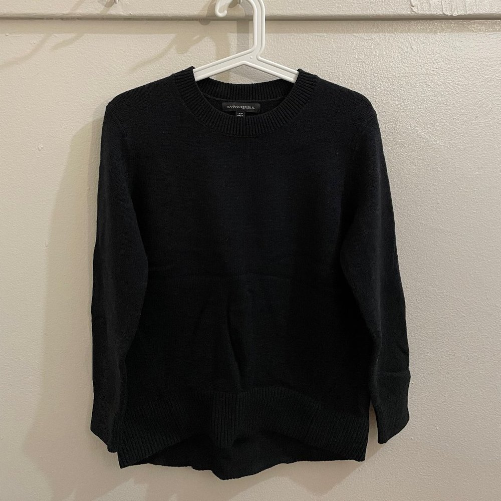 Banana Republic Cotten Blend Crew Neck Sweater, Black XS
